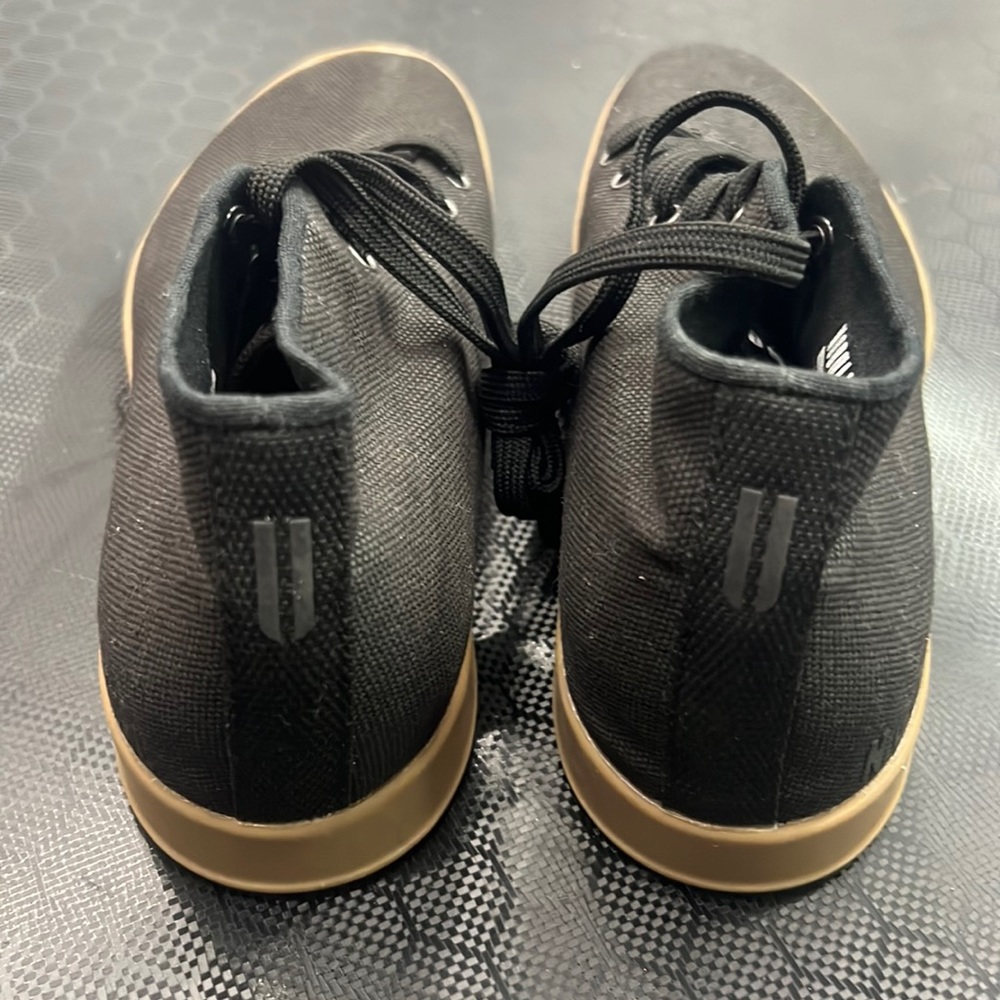 Brand new size 8 women black gum canvas trainer shoes.